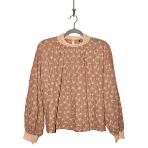 Zara Floral Blouse in Beige and Cream